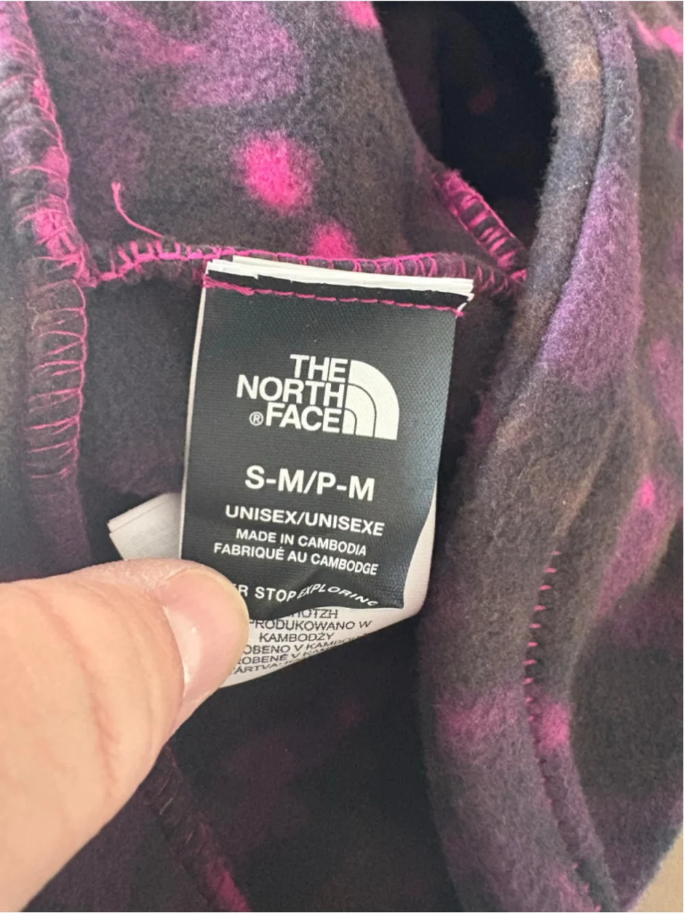 The North Face Whimzy Powder Hood S/M Purple Black Green Floral Helmet Compatibl